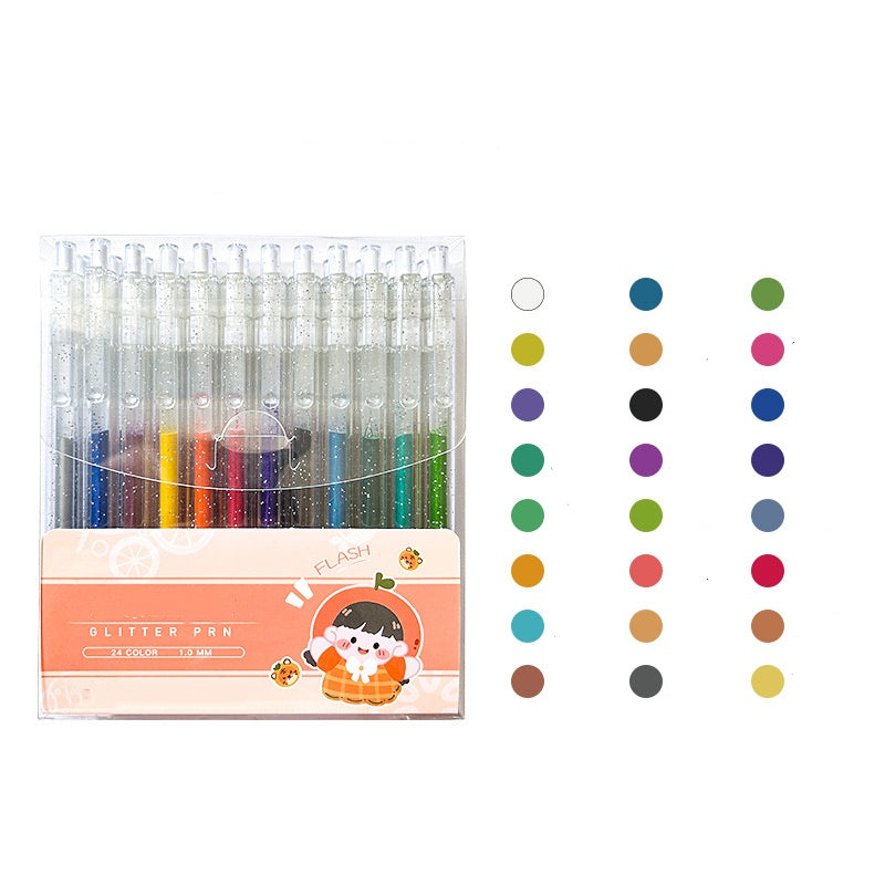 Retractable Glitter Gel Pen Set for Journaling & Drawing