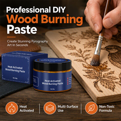 🎨✨Heat-Activated Wood Burning Paste – DIY Pyrography on Wood, Leather & Canvas with Heat Gun!