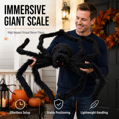 🕷️Oversized Outdoor Halloween Spider – Perfect for Multiple Spots, Haunted House Themes & DIY Scary Displays! 👻✨