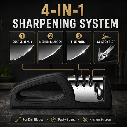 4-in-1 Multi-Stage Kitchen Knife Sharpener