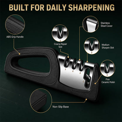 4-in-1 Multi-Stage Kitchen Knife Sharpener