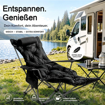 Portable, adjustable folding chair for outdoor use – Lightweight, sturdy & versatile