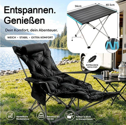 Portable, adjustable folding chair for outdoor use – Lightweight, sturdy & versatile