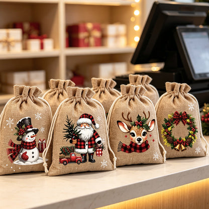 Christmas Drawstring Gift Bags