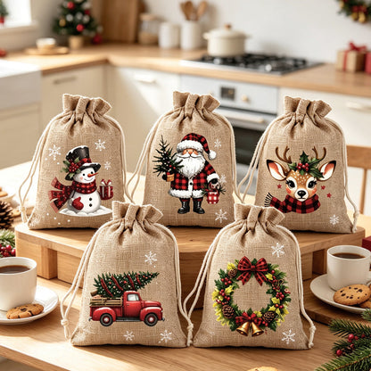 Christmas Drawstring Gift Bags
