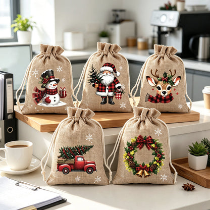 Christmas Drawstring Gift Bags
