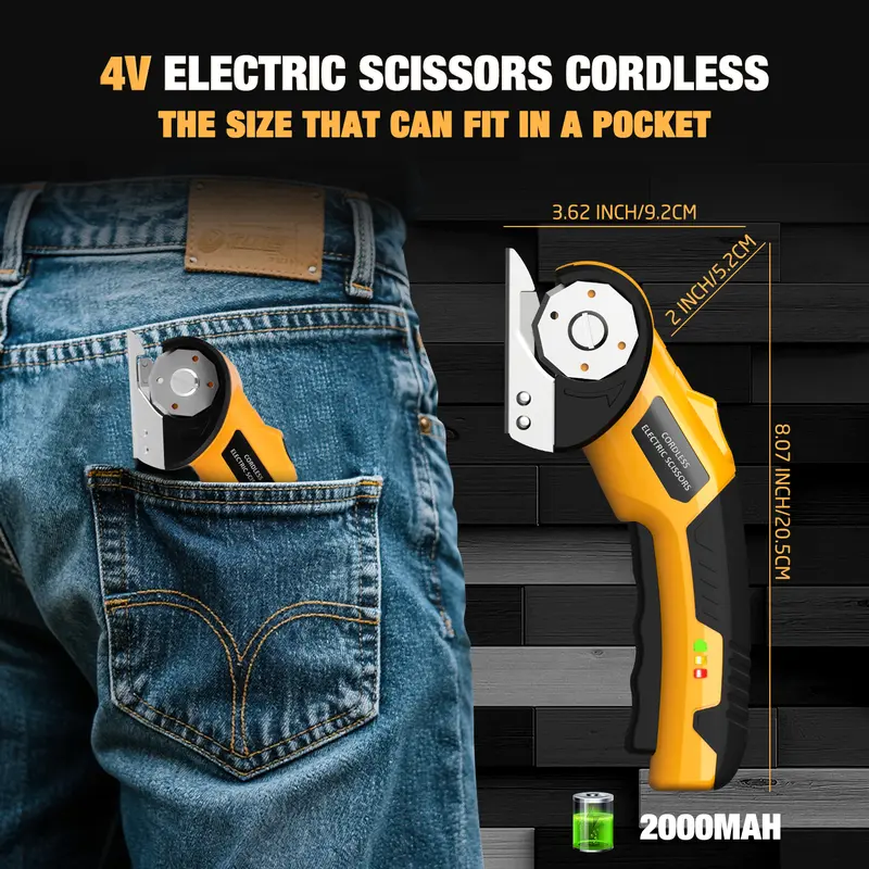 Portable Cordless Electric Fabric Scissors Kit