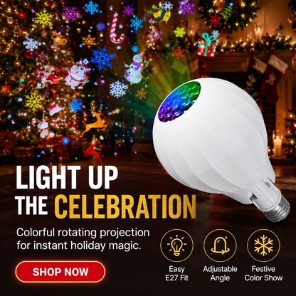 💥Rotating Christmas Projector Bulb | 16 Patterns