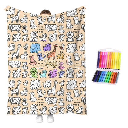 Color & Cuddle Instantly! No-Fade Washable DIY Blanket Kit