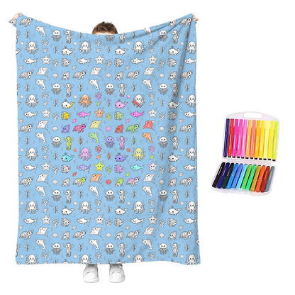 Color & Cuddle Instantly! No-Fade Washable DIY Blanket Kit