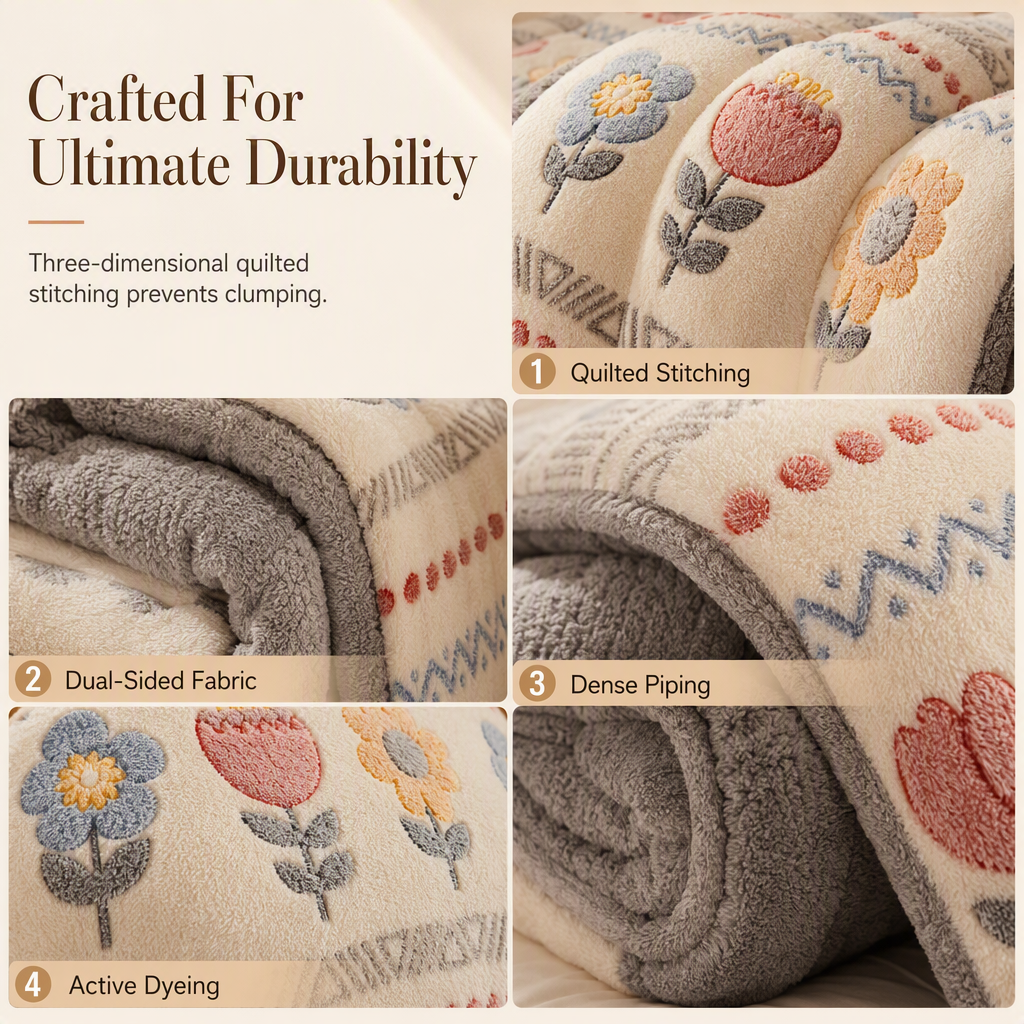 Double-Sided Sherpa Fleece Comforter – Warm & Cozy Winter Quilt with Soft Velvet Feel