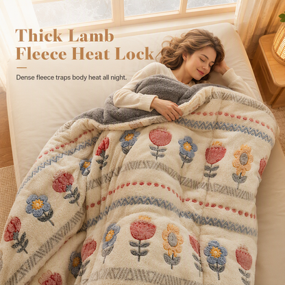 Double-Sided Sherpa Fleece Comforter – Warm & Cozy Winter Quilt with Soft Velvet Feel