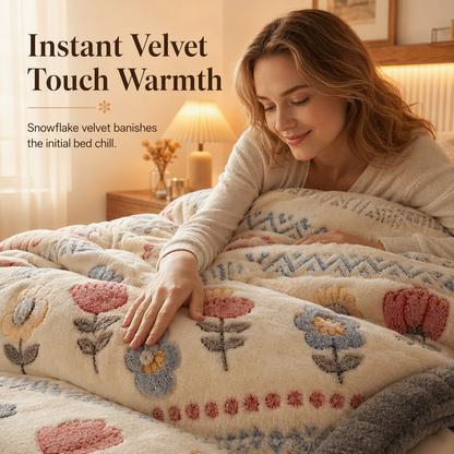 Double-Sided Sherpa Fleece Comforter – Warm & Cozy Winter Quilt with Soft Velvet Feel