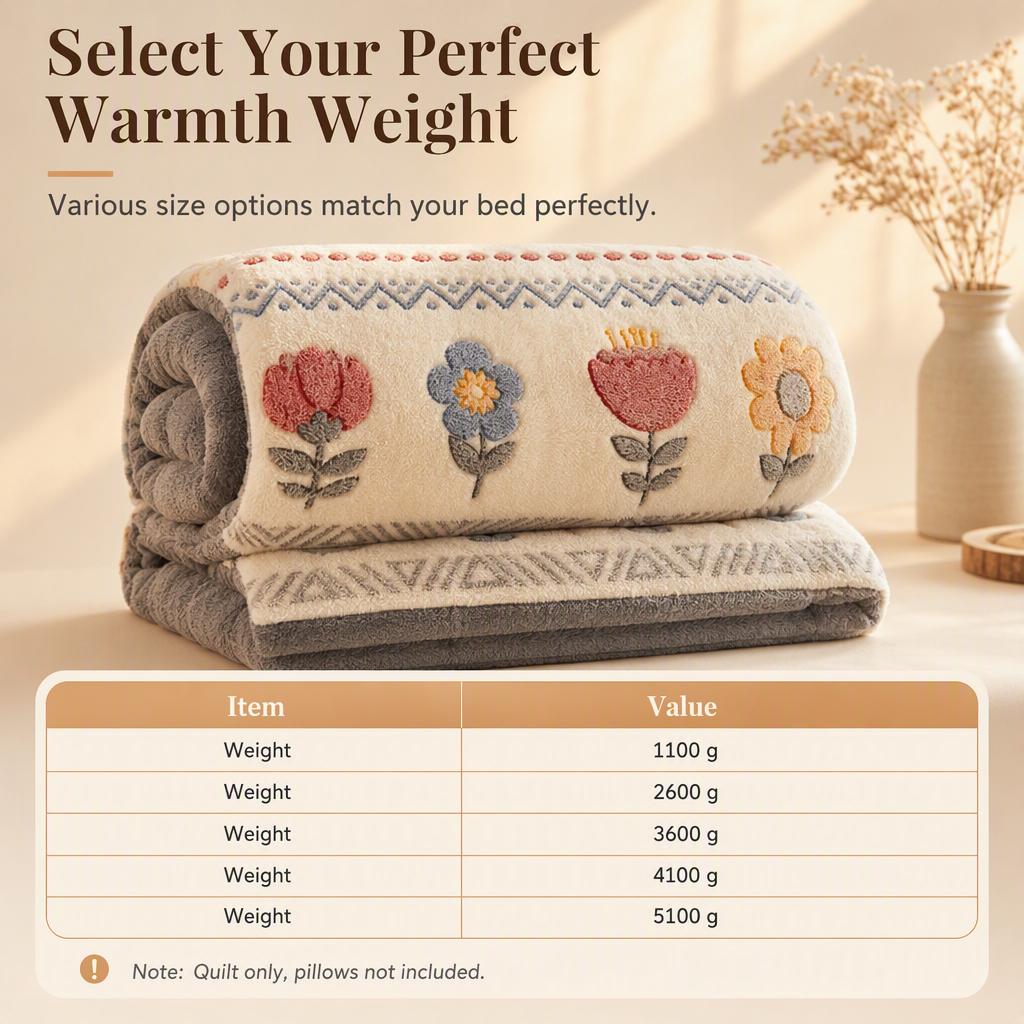 Double-Sided Sherpa Fleece Comforter – Warm & Cozy Winter Quilt with Soft Velvet Feel