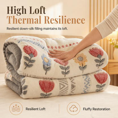 Double-Sided Sherpa Fleece Comforter – Warm & Cozy Winter Quilt with Soft Velvet Feel