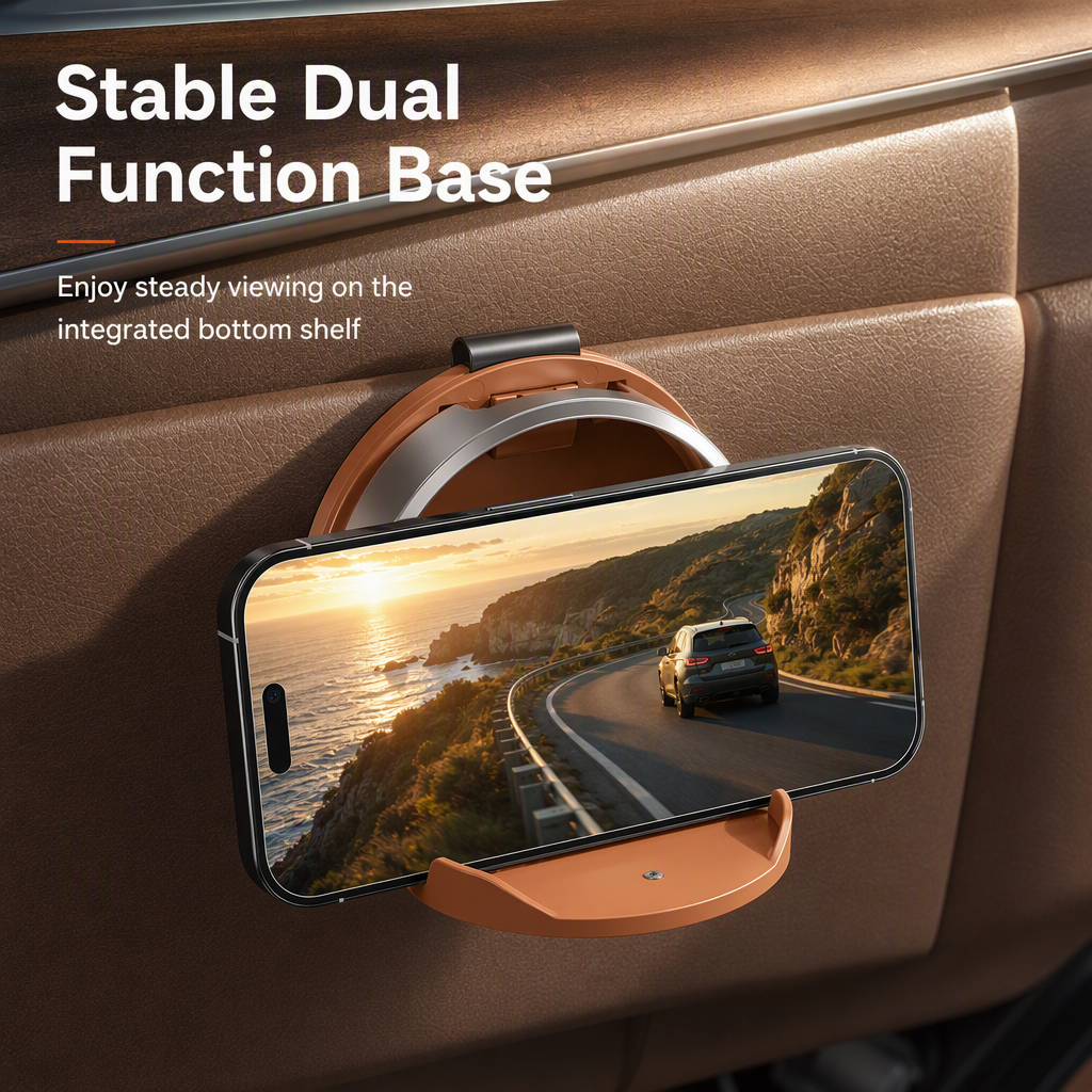 Universal Foldable Car Cup Holder with Hook, Space-Saving Vehicle Drink Holder for Bottles, Coffee Cups & Tumblers