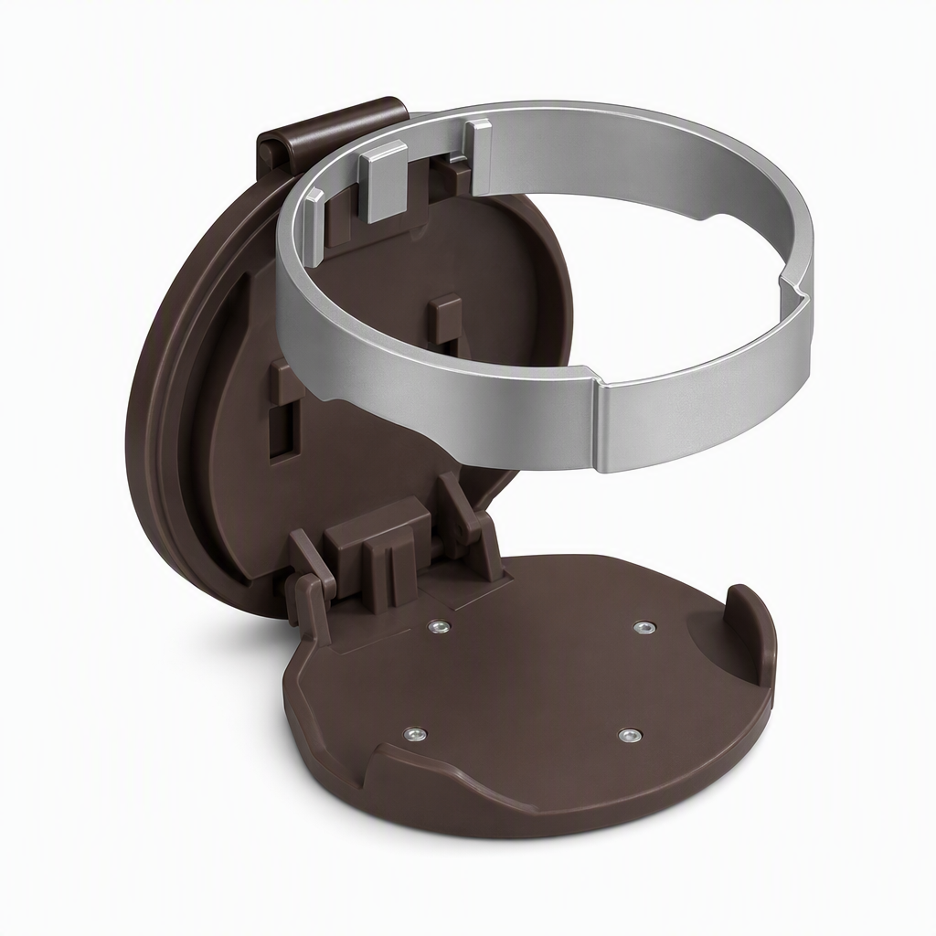 Universal Foldable Car Cup Holder with Hook, Space-Saving Vehicle Drink Holder for Bottles, Coffee Cups & Tumblers