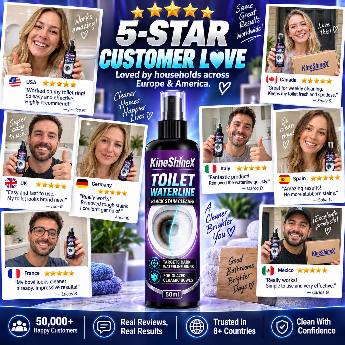 Toilet Bowl Waterline Cleaner Spray