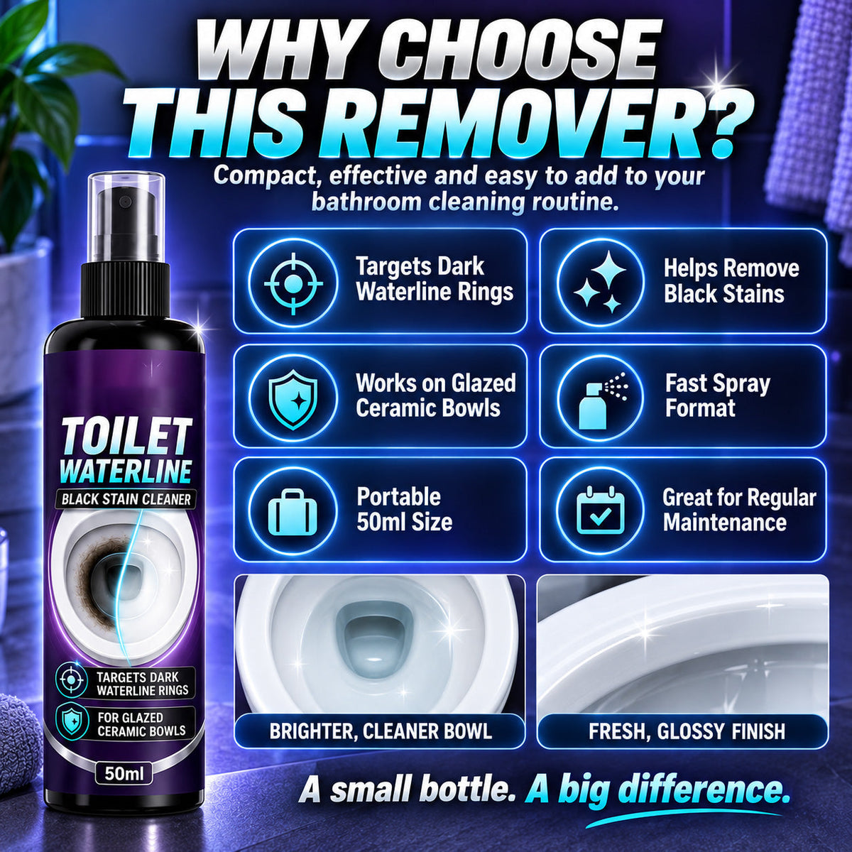 Toilet Bowl Waterline Cleaner Spray