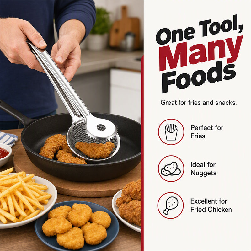 2-in-1 Stainless Steel Oil Filter Tongs