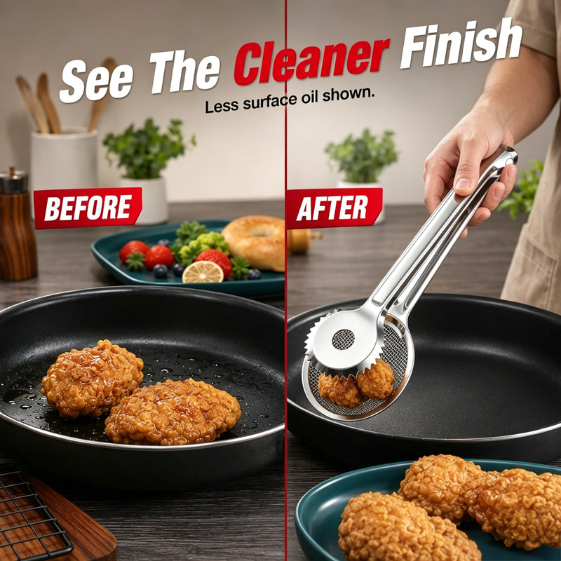 2-in-1 Stainless Steel Oil Filter Tongs