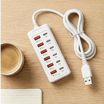 High-Speed 12-Port USB Hub – charge up to 12 devices simultaneously, fast charging & compact design – perfect for the desktop and travel
