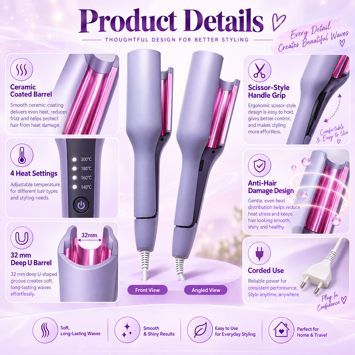 32mm Deep Wave Hair Curling Iron