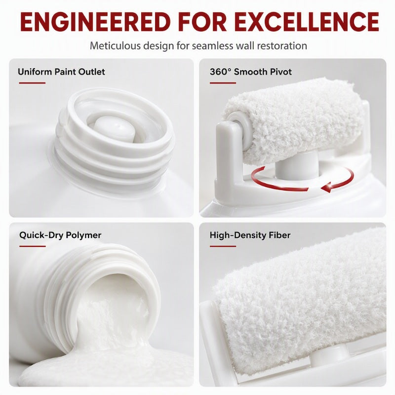 Waterproof Wall Repair Paste with Integrated Small Roller Brush