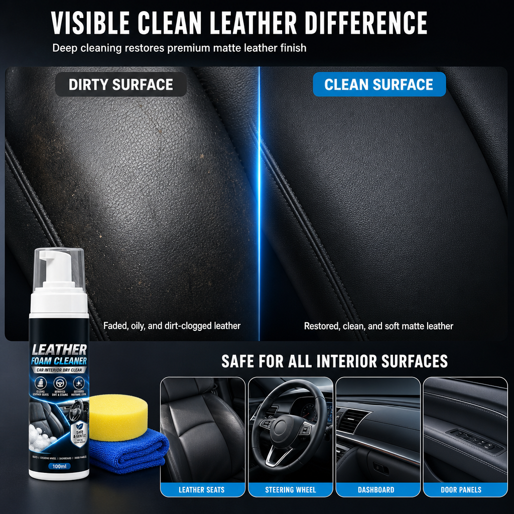 Car Interior Leather Foam Cleaner Kit