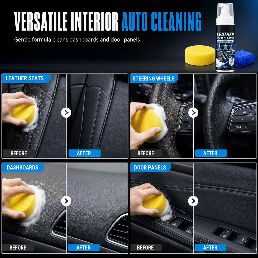 Car Interior Leather Foam Cleaner Kit