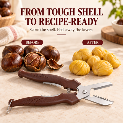 2-in-1 Chestnut Shear – Dual-Edge, Labor-Saving, Safe