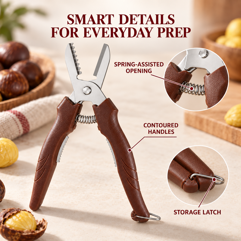 2-in-1 Chestnut Shear – Dual-Edge, Labor-Saving, Safe