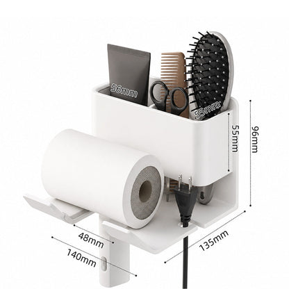Store Hair Tools Instantly! No-Drill Drainable Bathroom Holder