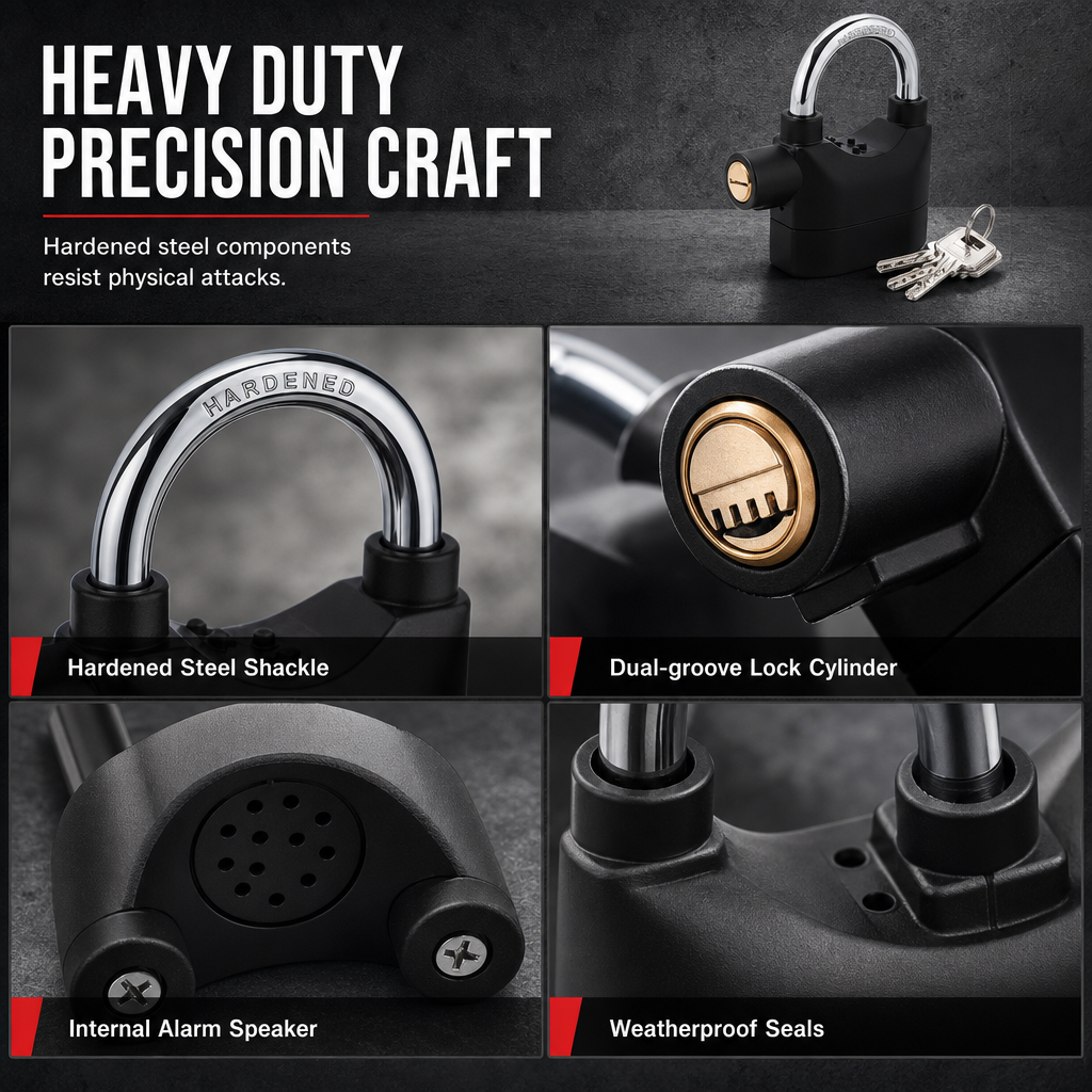 Heavy-Duty Aluminum Alloy Alarm Padlock