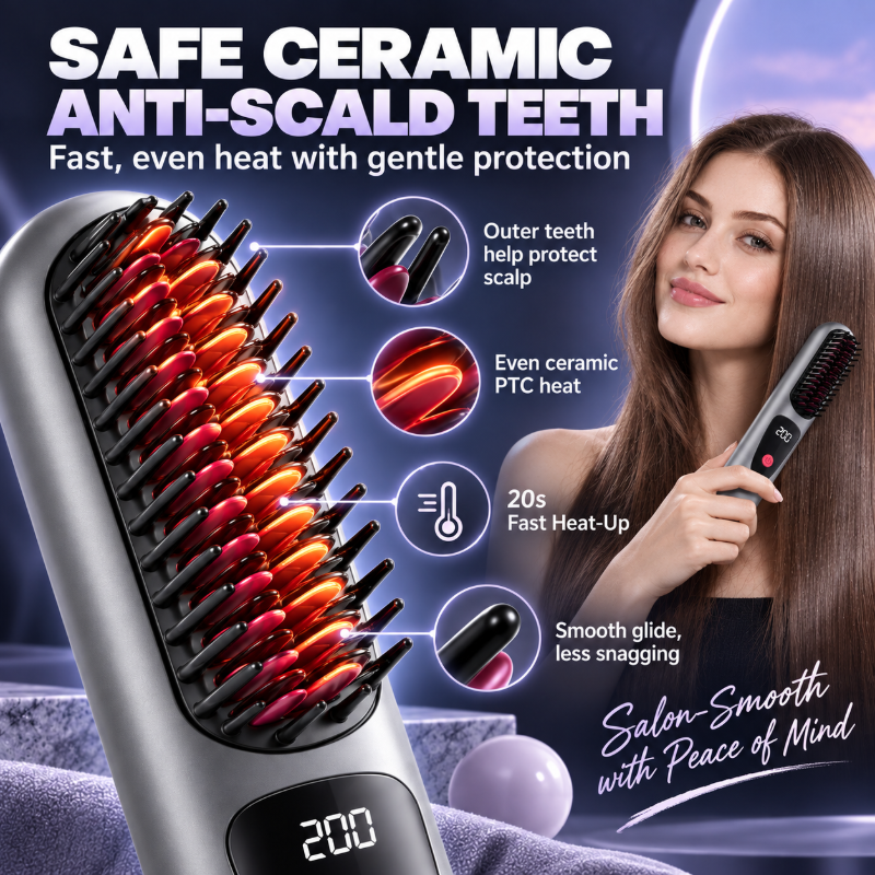 Cordless Hair Straightener Comb