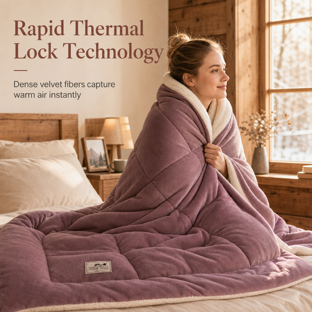Thick Warm Milk Velvet Winter Comforter & Ultra-Soft Fleece Duvet Insert