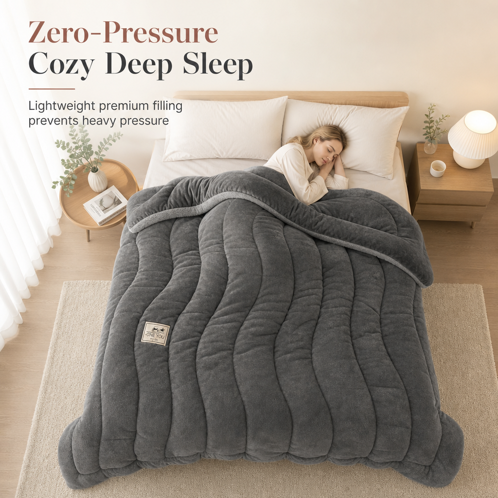 Thick Warm Milk Velvet Winter Comforter & Ultra-Soft Fleece Duvet Insert
