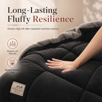 Thick Warm Milk Velvet Winter Comforter & Ultra-Soft Fleece Duvet Insert