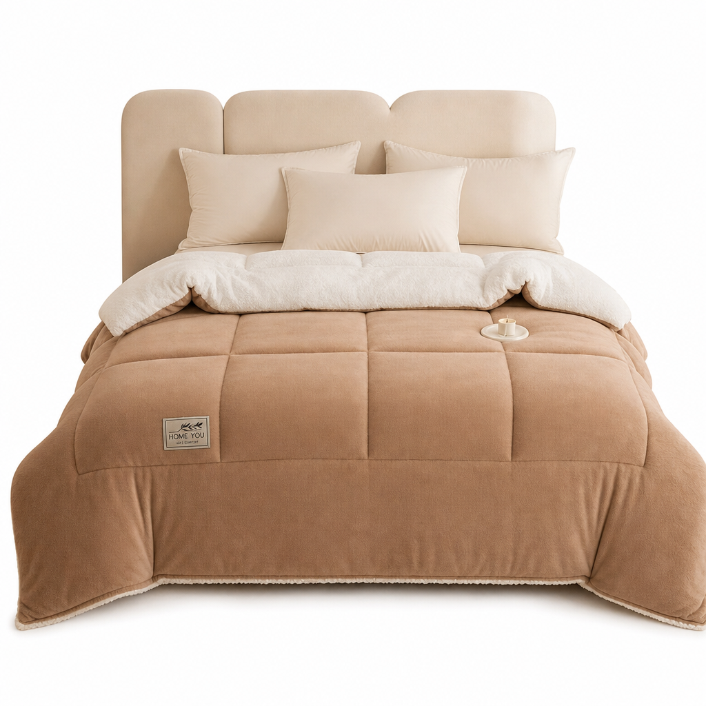 Thick Warm Milk Velvet Winter Comforter & Ultra-Soft Fleece Duvet Insert