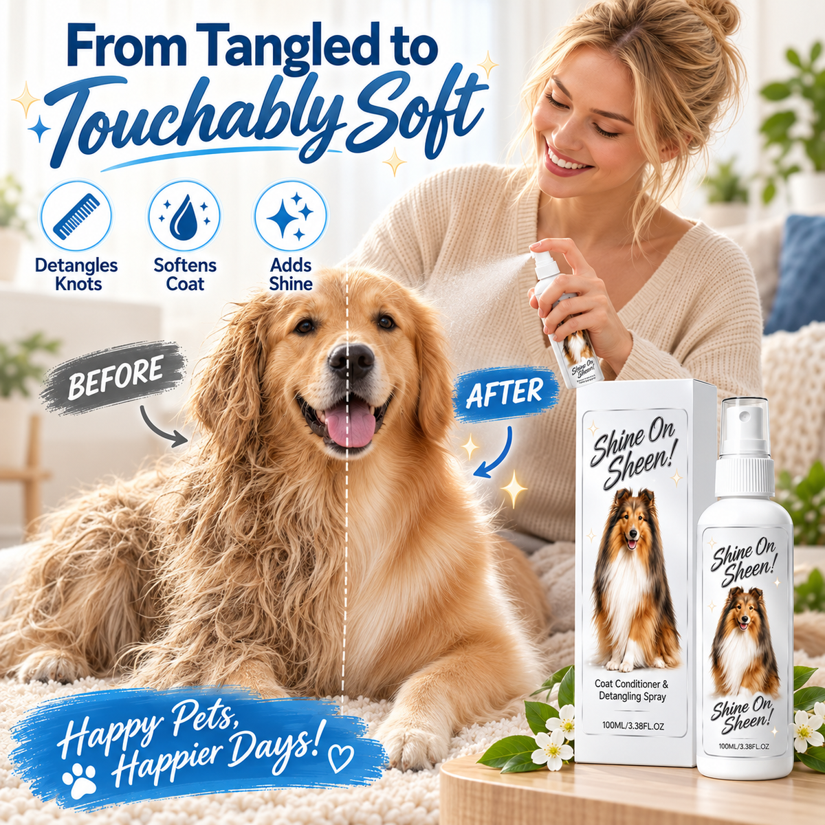Pet Coat Detangling & Conditioning Spray