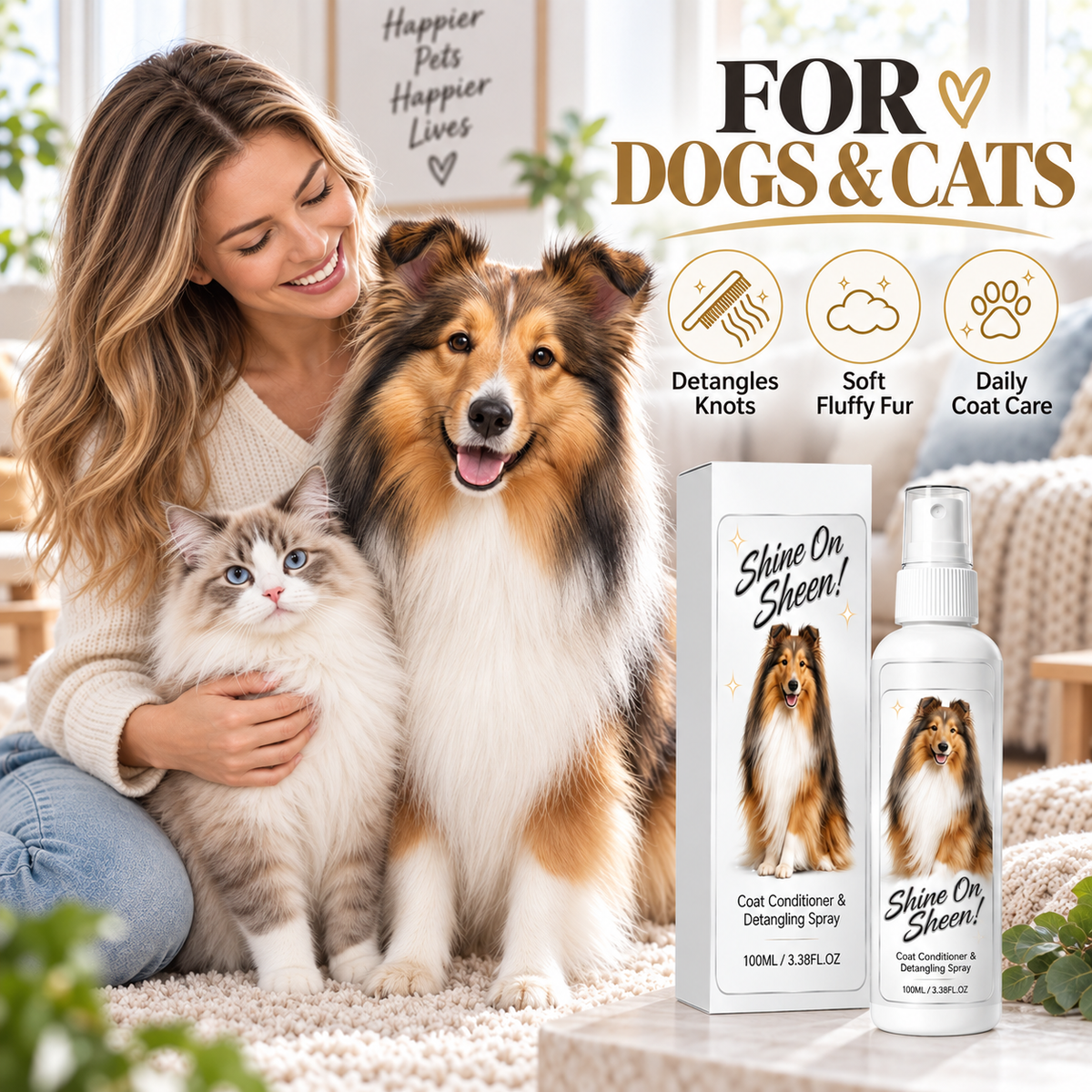 Pet Coat Detangling & Conditioning Spray