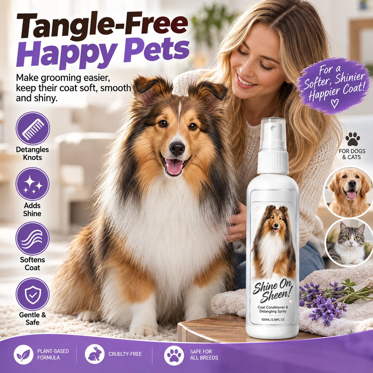 Pet Coat Detangling & Conditioning Spray