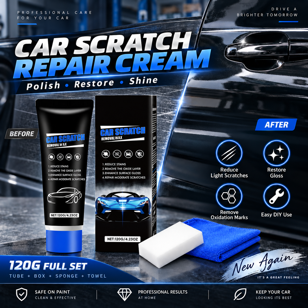 Premium Car Scratch Removal Polish Wax