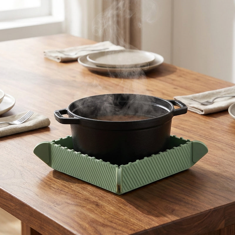 Magnetic Silicone Trivet — Foldable Pot Mat & Mini Tray