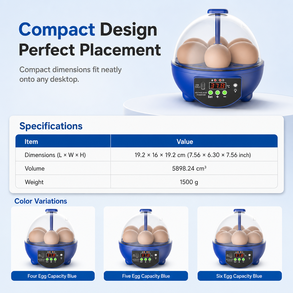 USB Automatic Egg Incubator – auto egg turning, even heat circulation, quiet & clear view. Hatch chicks, ducks & quails at home