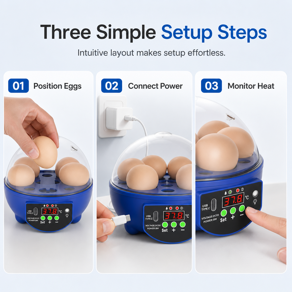 USB Automatic Egg Incubator – auto egg turning, even heat circulation, quiet & clear view. Hatch chicks, ducks & quails at home