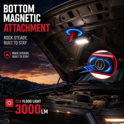 Rechargeable COB LED Work Light – Magnetic Base & 360° Rotation