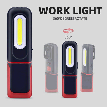 Rechargeable COB LED Work Light – Magnetic Base & 360° Rotation