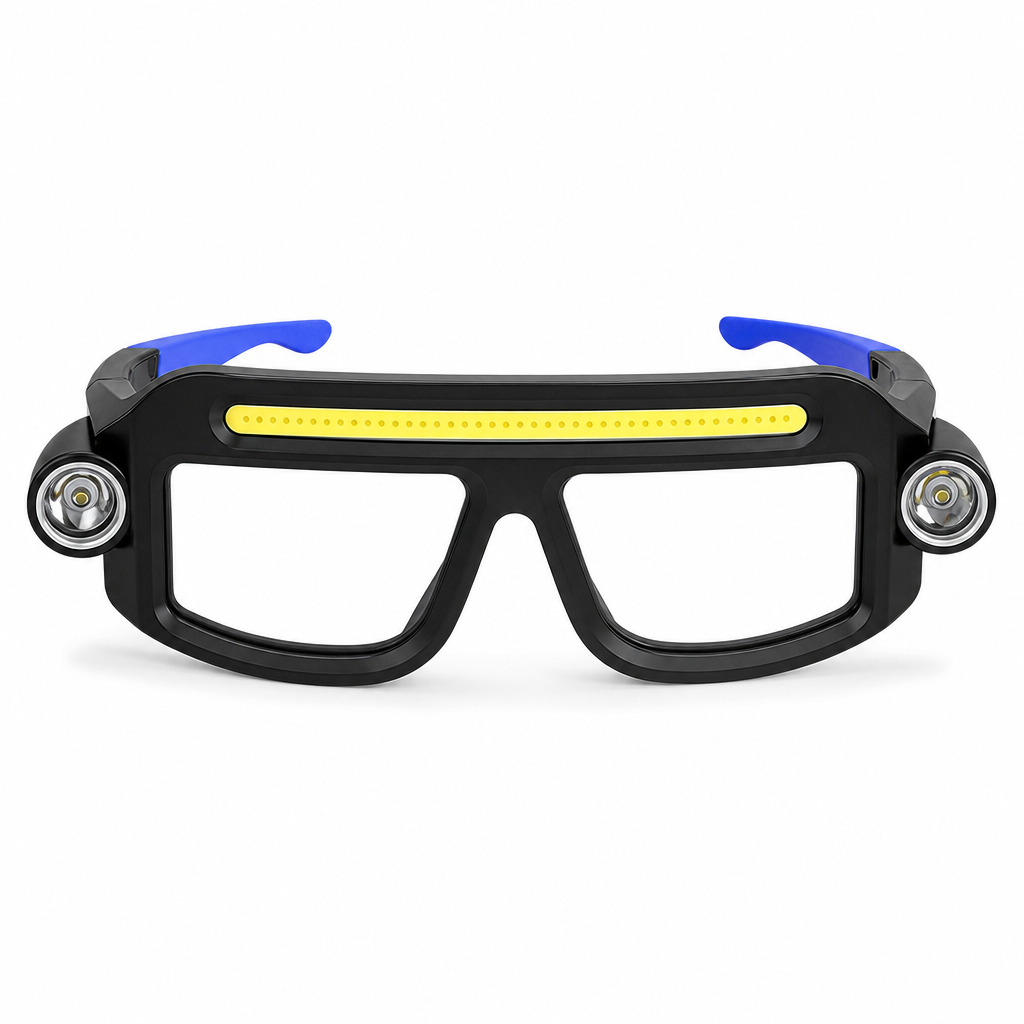 Dual Beam Rechargeable Glasses Light – Hands Free Clip-On LED Eyewear Lamp, Type-C Charging Head Light for Hiking, Repairing & Night Reading
