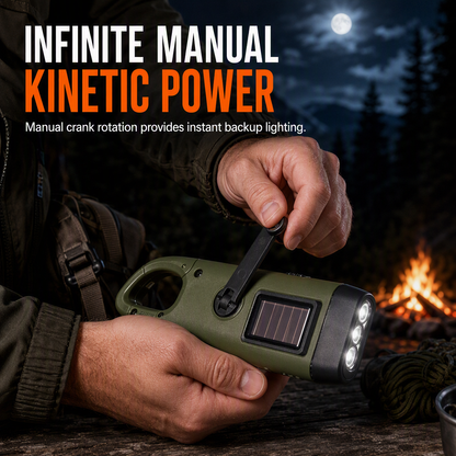 Portable Hand Crank and Solar Powered Flashlight
